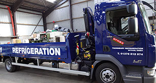 New lorry for Thornbury Refrigeration, sign written at GM Billings truck builders.